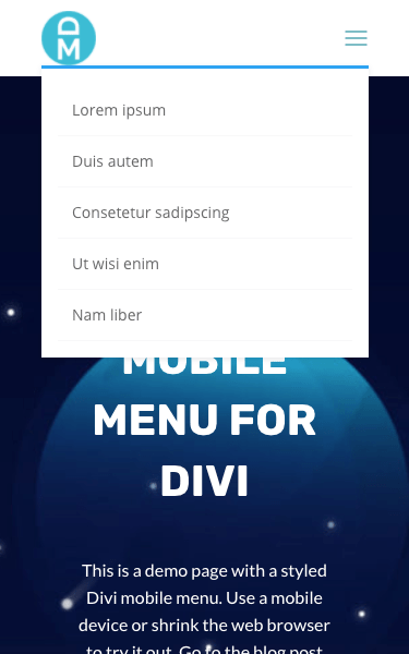 Före: Divis meny för mobil