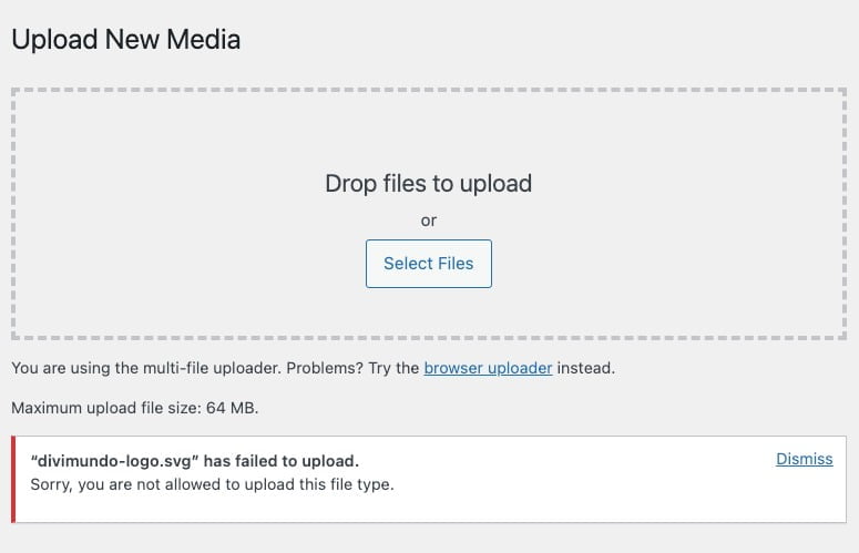 The .svg file has failed to upload.<br />
Sorry, you are not allowed to upload this file type.